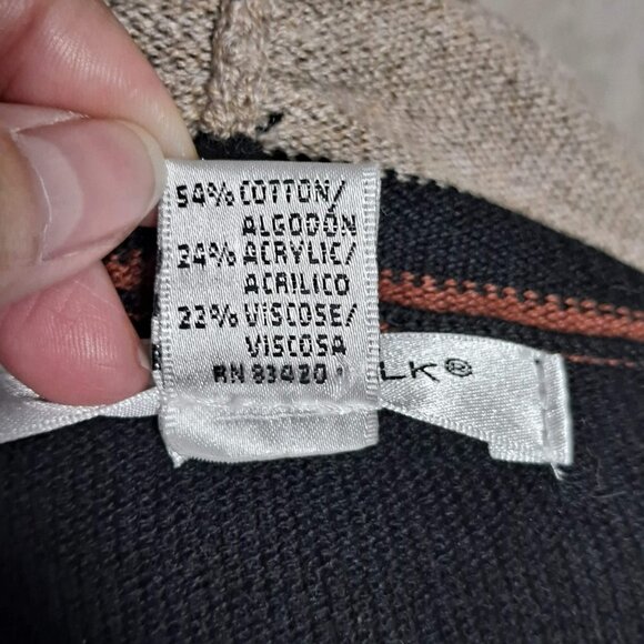 August Silk Women's Size Medium Black/Tan/Rust Open Front Cardigan Sweater EUC - Picture 10 of 12